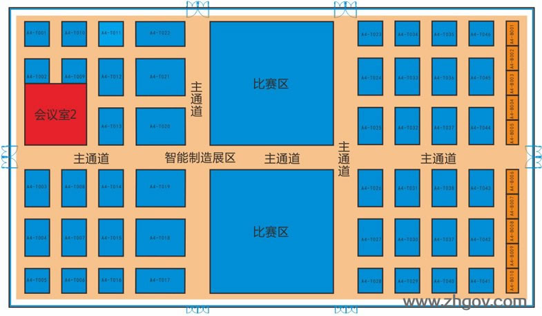 2016“互联网+”博览会展览馆：四号展览馆（智能制造展区、比赛区）